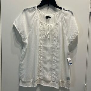 relativity Sheer poplin SS top